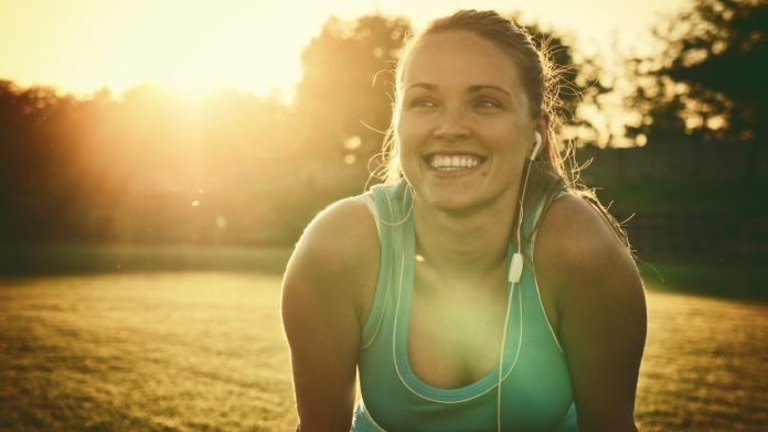 A woman on an early morning run